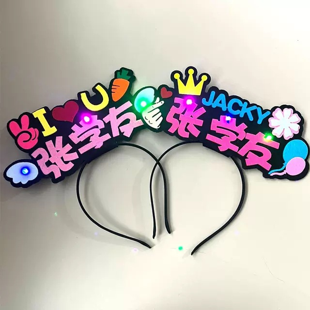 Jacky Cheung 60 Concert Should Aid Headband Luminous Headband Luminous Support Activity Text Headwear Can Be Set Wholesale