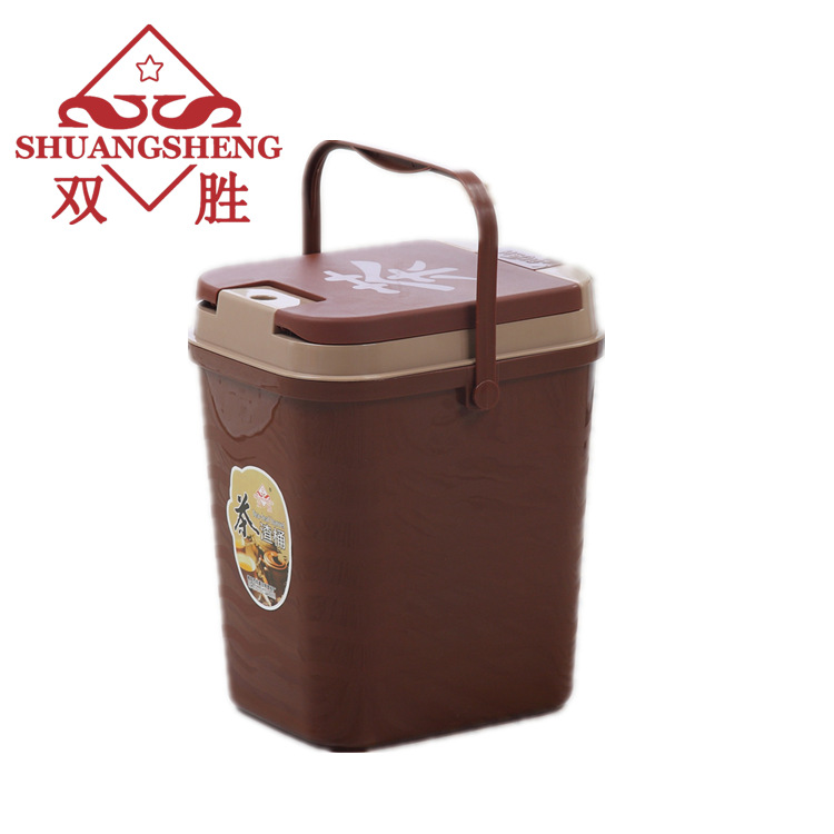 Shuangsheng Tea Dregs Bucket Household Tea Bucket Plastic Fall-resistant Kung Fu Tea Bucket Waste Water Bucket Drainage Bucket with Partition Net