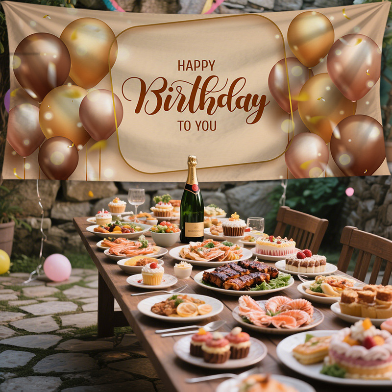 New Cross-Border Birthday Decoration Supplies Background Cloth Party Atmosphere Decoration Hanging Flag Party Romantic Atmosphere Ornaments