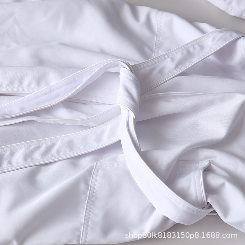 Five-star hotel bathrobe waffle men's and women's long high-grade double-layer bathrobe beauty salon bathrobe homestay nightgown