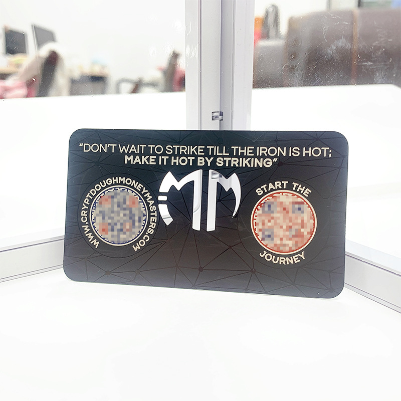 Визитная карточка из нержавеющей стали, матовая черная, индивидуальная печать изображения, вырезанный процесс, персонализированный дизайн, золотая и серебряная матовая черная