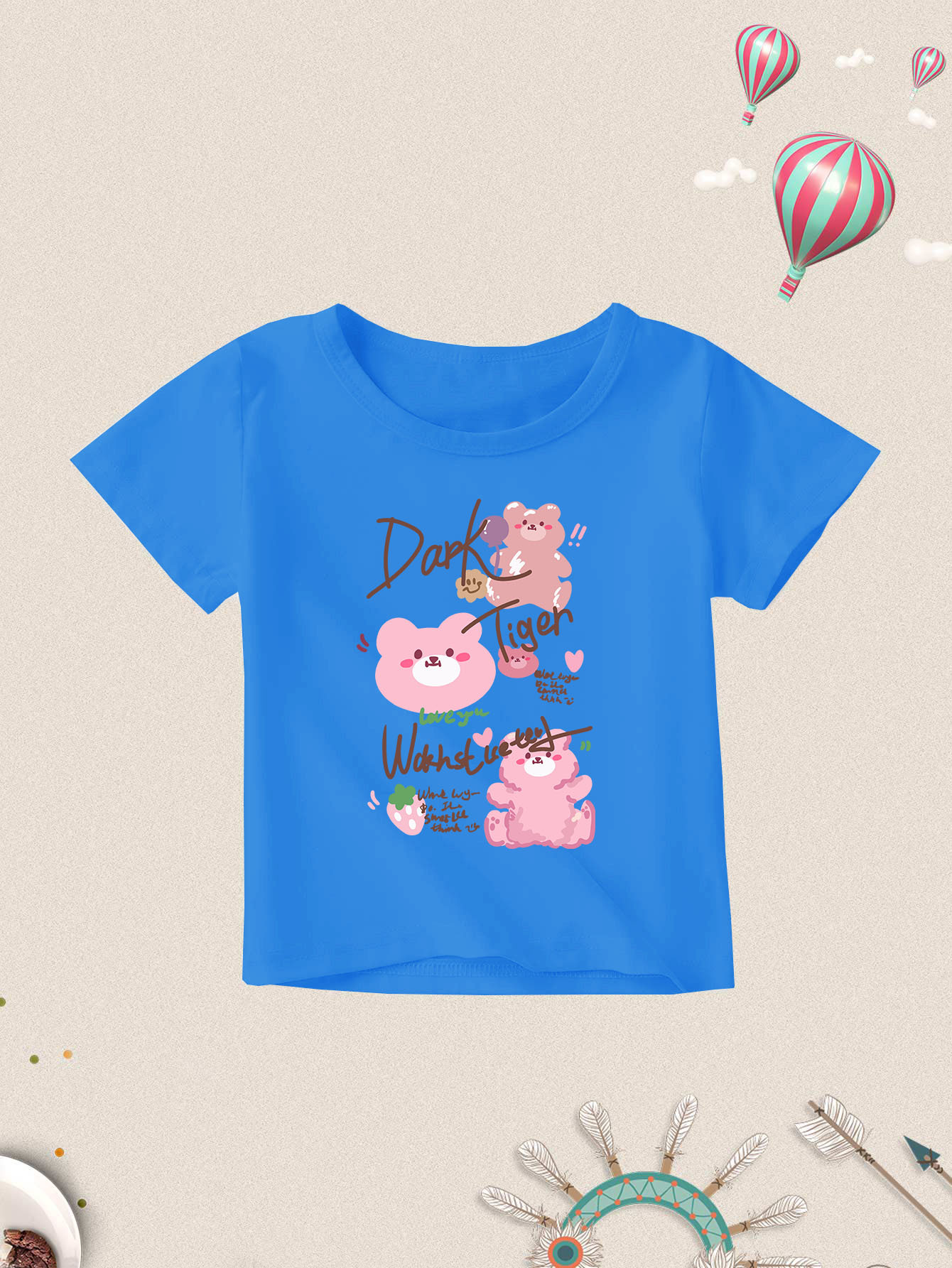 [Processing and Customization] Amazon Aliexpress European and American Export Temu Cross-Border, Knitted Round Neck Short Sleeves for Boys and Girls