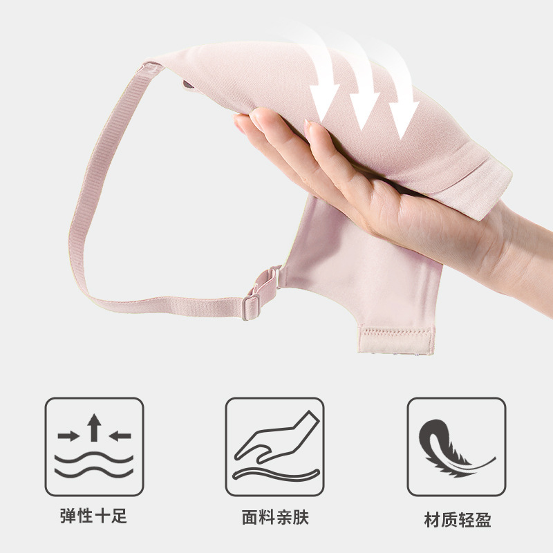 Orange Banana Concave Underwear Women's Spring and Summer Plaid Front Triangle Hollow Breathable No Wires Push-Up Thin Cup No Constraint Bra