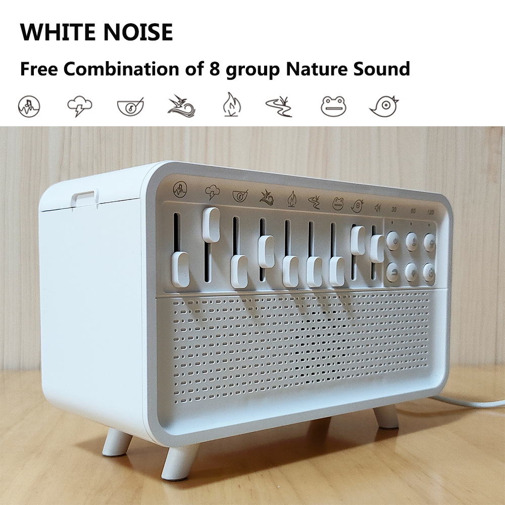 2025 White Noise Sleep Device, Cross-Border Best-Selling Flame Humidifier, Aromatherapy Machine Sleep Device Speaker