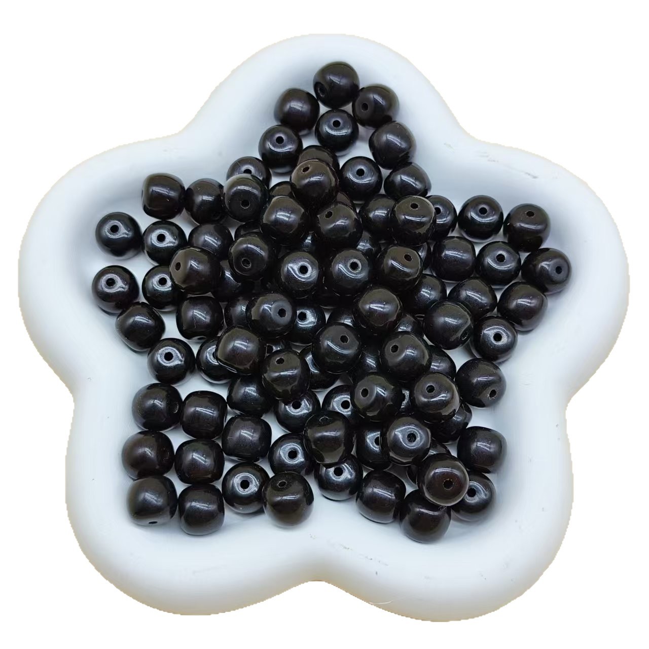 Manufacturer Wholesale Popular Ink Jade Heart Material Bodhi Root Buddha Beads Rosary Bracelet Wenwan Wrapped Around the Finger Soft DIY Loose Beads