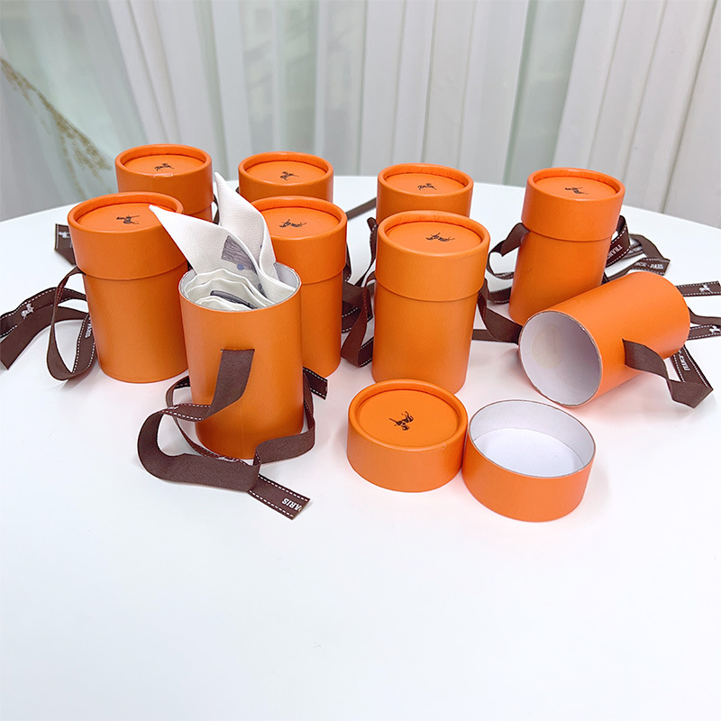 Silk Scarf Gift Set Boxed Ribbon Round Gift Box High-end Boutique Gift Box for Giving People Preferred suit High Quality Box