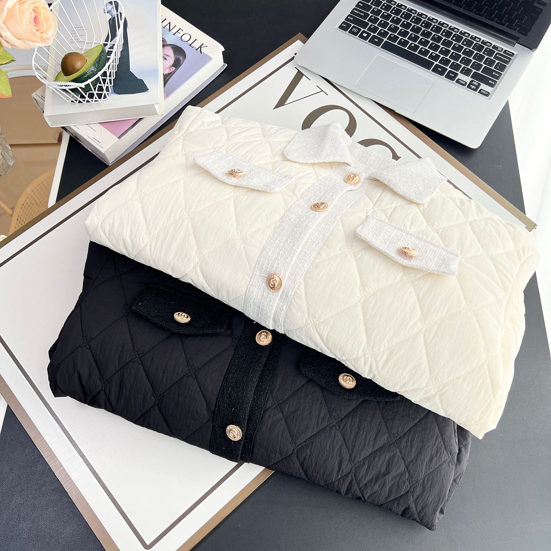 100kg Fat Sister New Fashion Temperament Small Fragrance Lightweight Cotton Coat Large Size Women's Warm Jacket Cardigan 5810