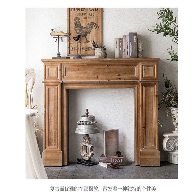 Fireplace Decorative Cabinet European and American Solid Wood Retro B&B French B&B Fireplace Rack Simple Table Wedding Photography Yiqin