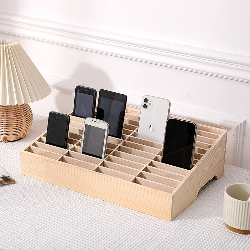 Cross-border multi-grid management box office meeting storage rack tempered film shell finishing box desktop student class mobile phone