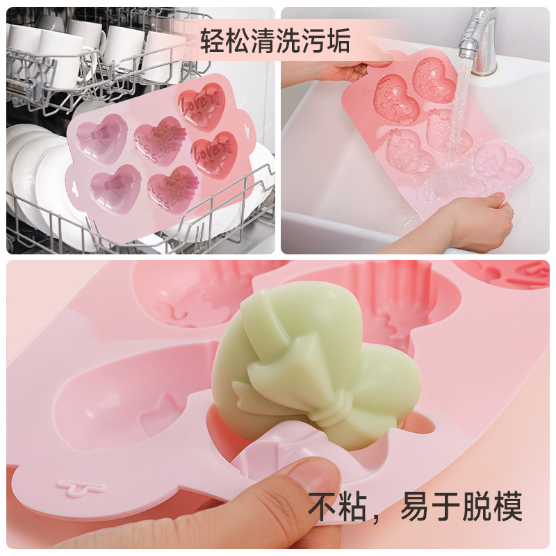 New Macaron Color Love Baking Chocolate Mousse Silicone Mold Food Grade Easy Demoulding Chocolate Mold