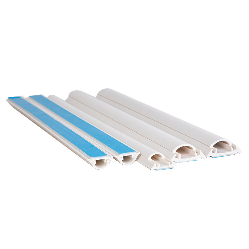 PVC cable duct open-mounted No. 2 No. 3 No. 5 arc cable duct thickened pressure-resistant white plastic cable duct with adhesive