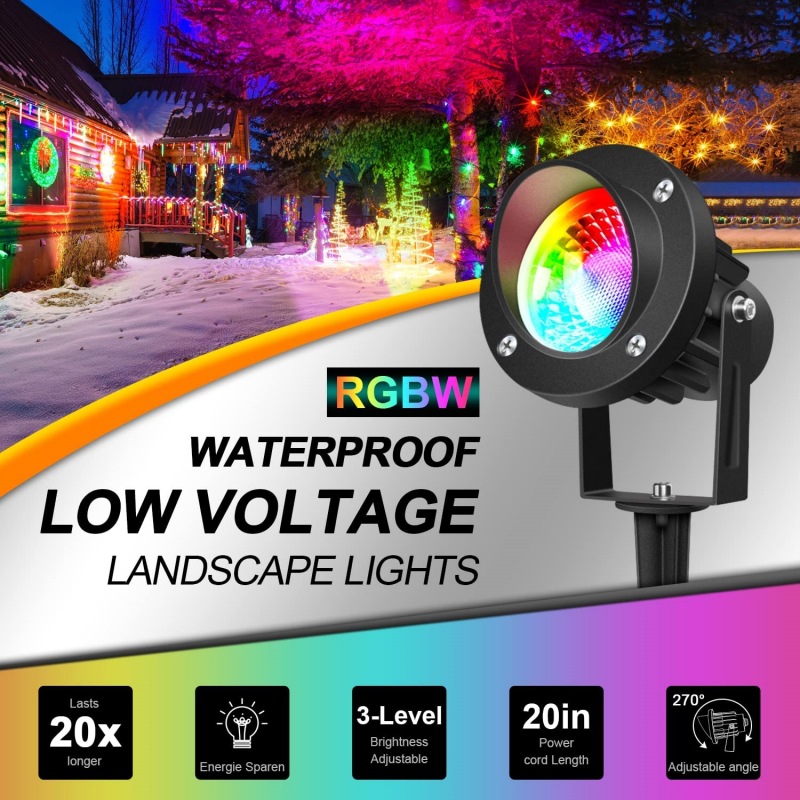 10W RGB floor light colorful remote control floodlight outdoor waterproof landscape spotlight RGB lawn light