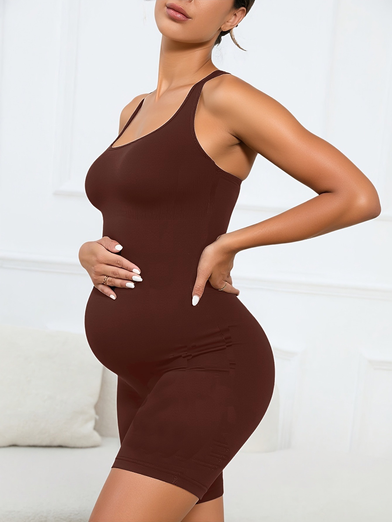 European and American Style Tight-Fitting Maternity Jumpsuit, Fitness Yoga Sexy Bodysuit, Home Photo Shoot Outfit, High Elasticity Peach Butt
