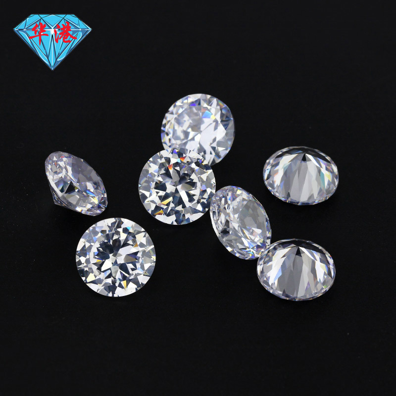 Huagang Gem Round White Zircon Bare Stone Wholesale Wuzhou AAA Hao Stone Cubic Zirconia CZ Diamond Micro Inlay