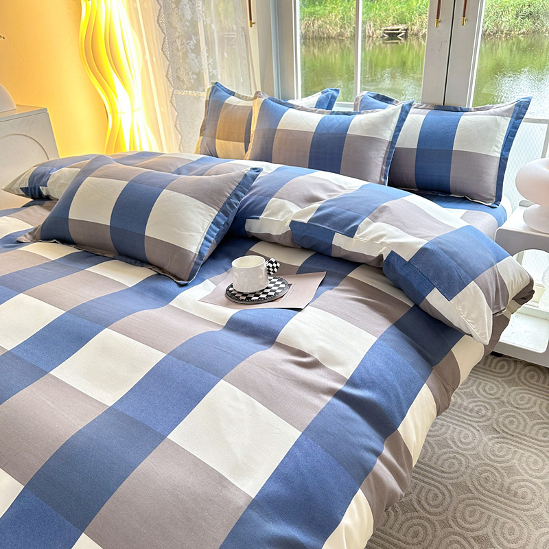 Factory direct wash cotton sanding bedding four-piece bed sheet quilt cover student dormitory three-piece 4 wholesale