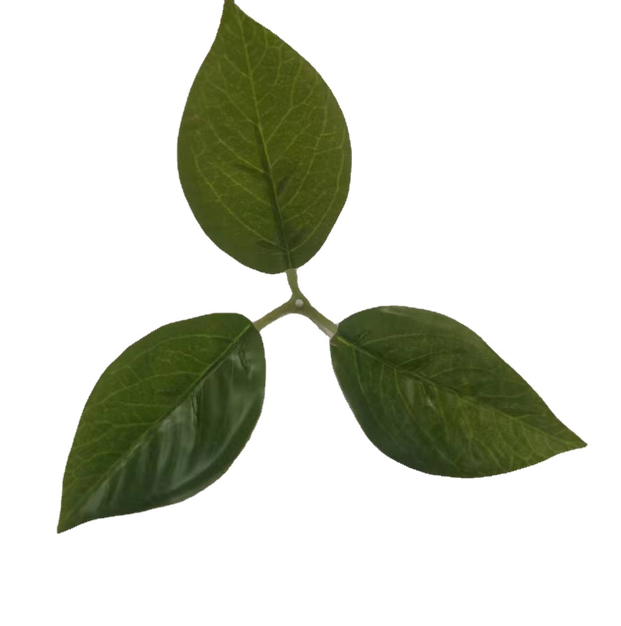 Cross-border simulation three-fork happiness leaf simulation green plant leaf holiday scene layout decoration simulation leaf accessories wholesale