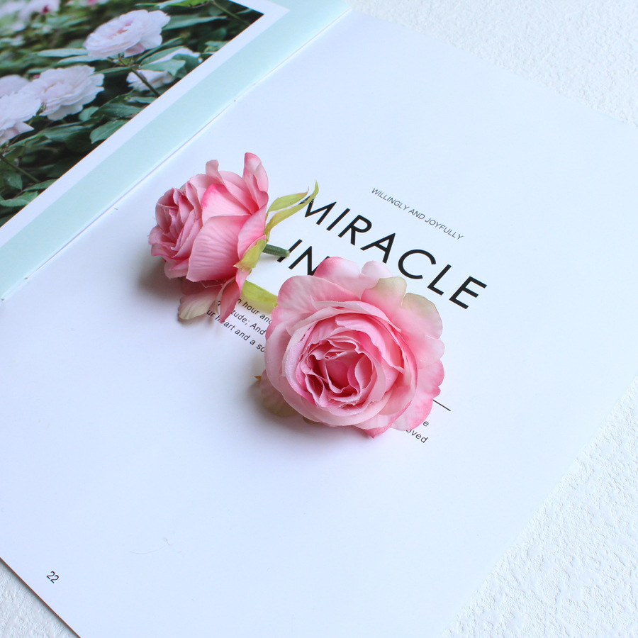 Artificial high-end rose flower head corsage flower head wedding decoration flower diy handmade material flower clothing matching flower