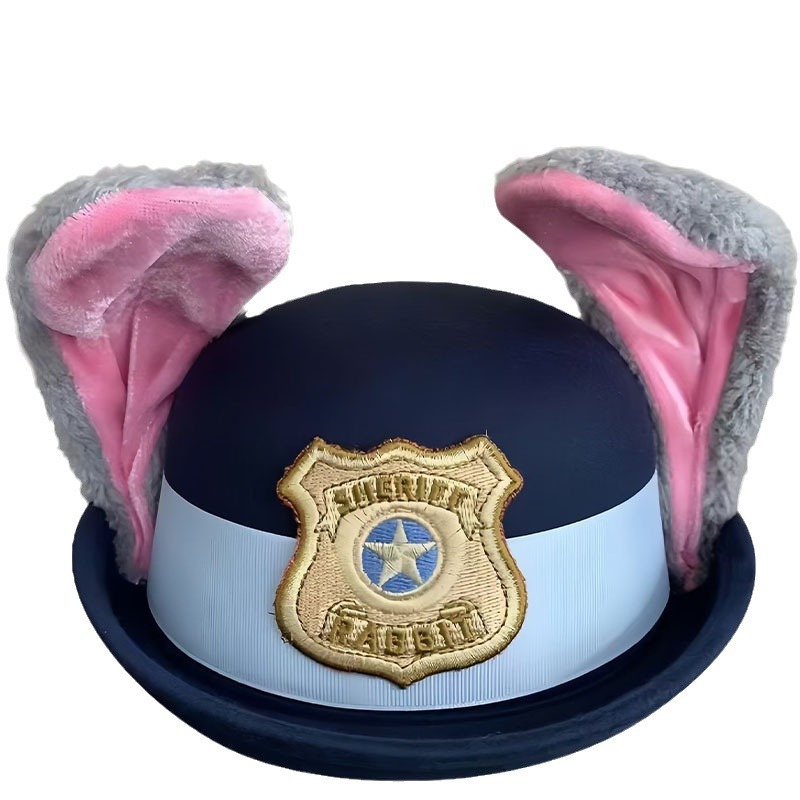 Judy Rabbit Dome Children's Top Hat Zootopper Rabbit Police Officer Hat Adult Hair Accessories Headwear Sunhat