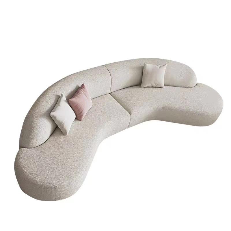 Factory Direct Sales Cashew Sofa High-End Light Luxury Sofa Genuine Leather Microfiber Leather Hotel Apartment Sofa