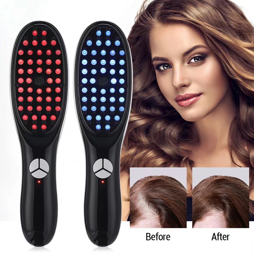 Cross-Border Electric Massage Comb to Prevent Hair Loss, Meridian Head Massager, Phototherapy Hair Care Comb, Colored Light Hair Salon Massage Comb