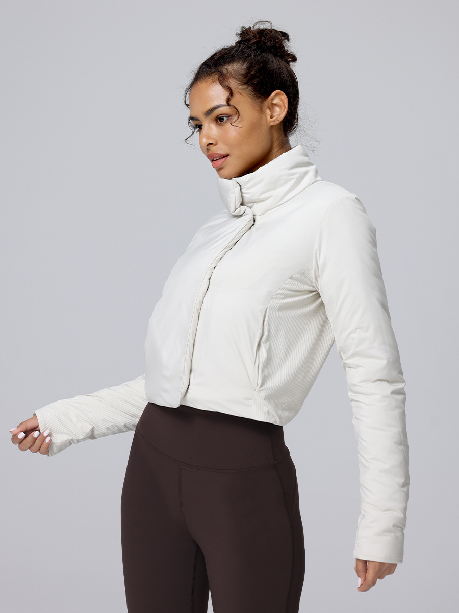 Tight Autumn and Winter Sports Warm Short Yoga Jacket Sleek City Slim Thick Cotton Jacket Urban Running Women