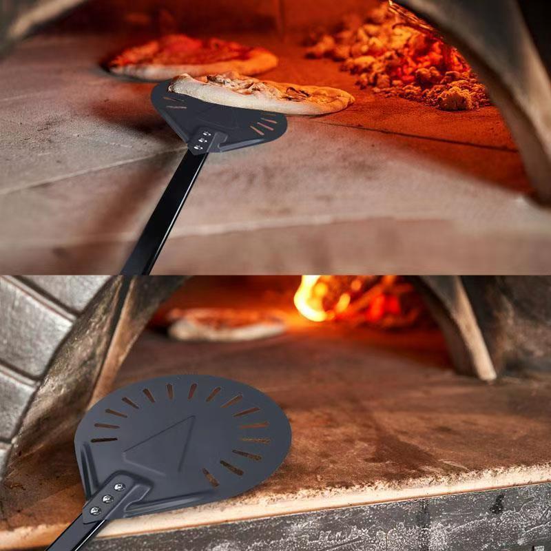 Foreign trade thickened 7 inch 8 inch 9 inch household pizza shovel punching anode hard film punching shovel oven flip transfer shovel
