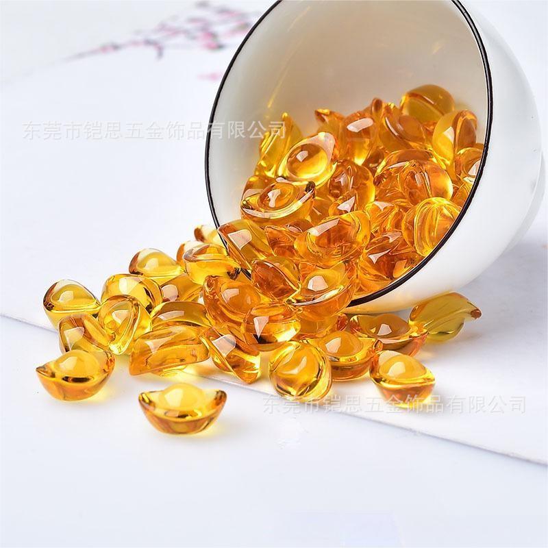 Слитки цитрина для привлечения богатства, глазурованные крупные счастливые бусины, рог изобилия, гравийный декор, подарки на новоселье