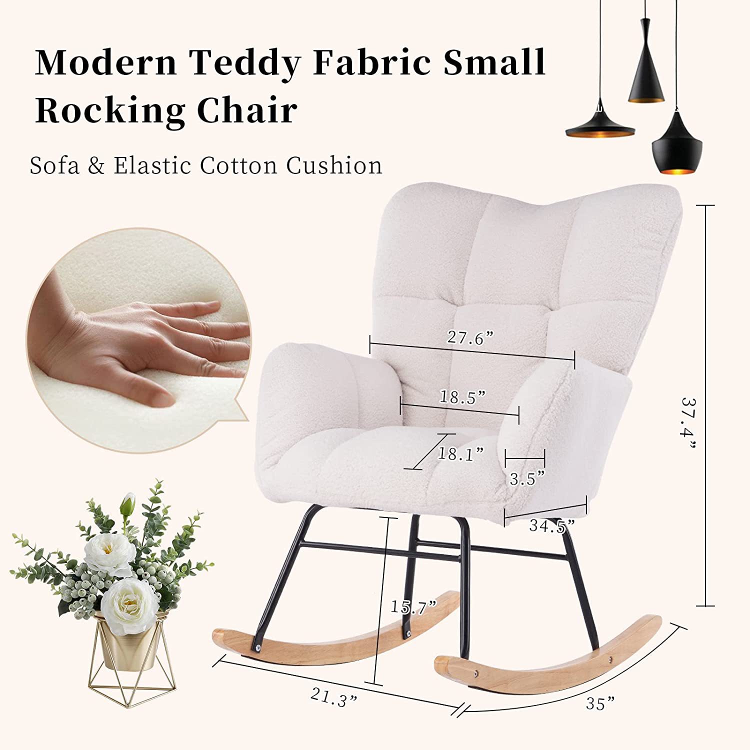 Custom Rocking Chair Nordic Bedroom Cream Style Italian Minimalist Sofa Indoor Balcony Living Room Internet Celebrity Dressing Stool