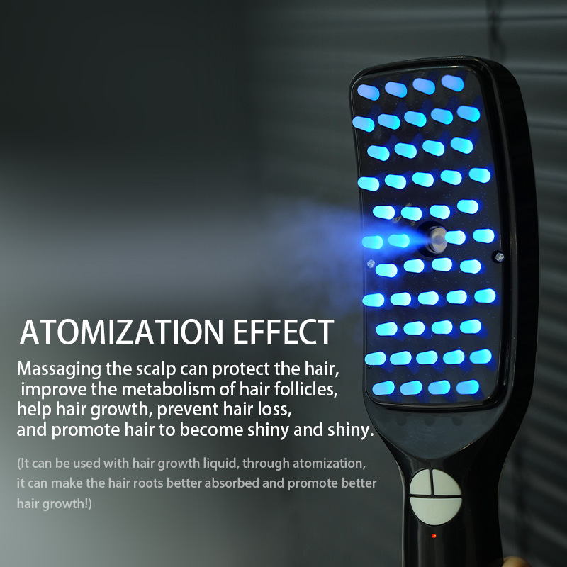 Cross-border electric massage comb anti-alopecia meridian head massage instrument phototherapy hair care comb color light hair massage comb