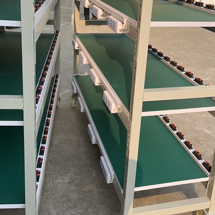 Wheeled Aging Rack Test Power Strip Movable Turnover Cart with Cable Clamp Aging Rack Led Product Test