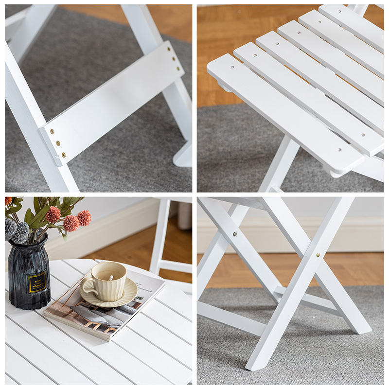 European-style simple fashion leisure foldable combination solid wood dining chair outdoor indoor balcony coffee negotiation table wholesale