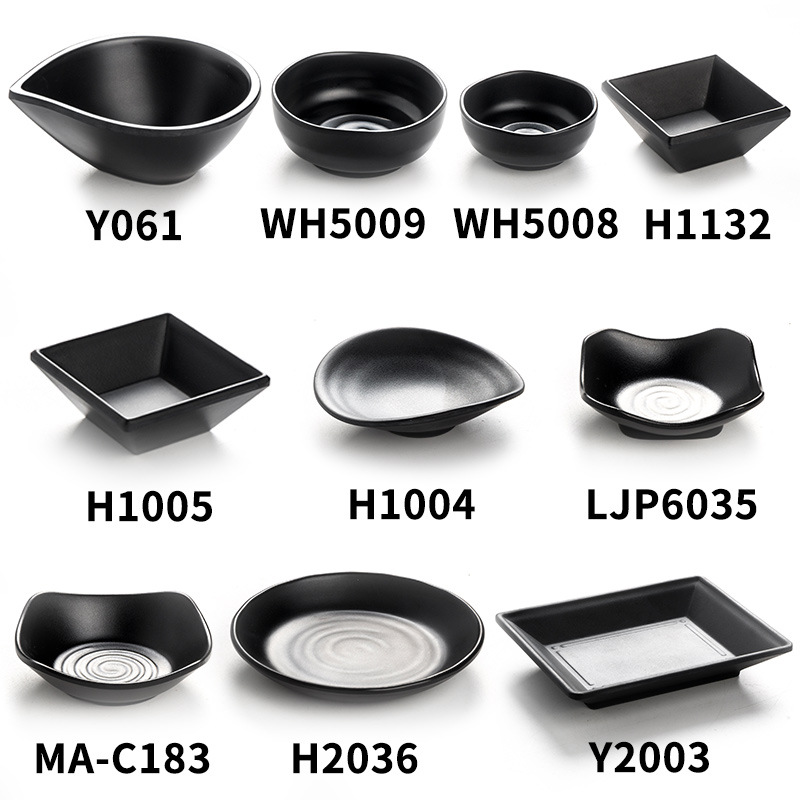 Melamine Black Plate, Side Dish, Ktv Bar Snack Plate, Cold Dish Plate, Creative Fried Restaurant Flavor Plate, Commercial Plate