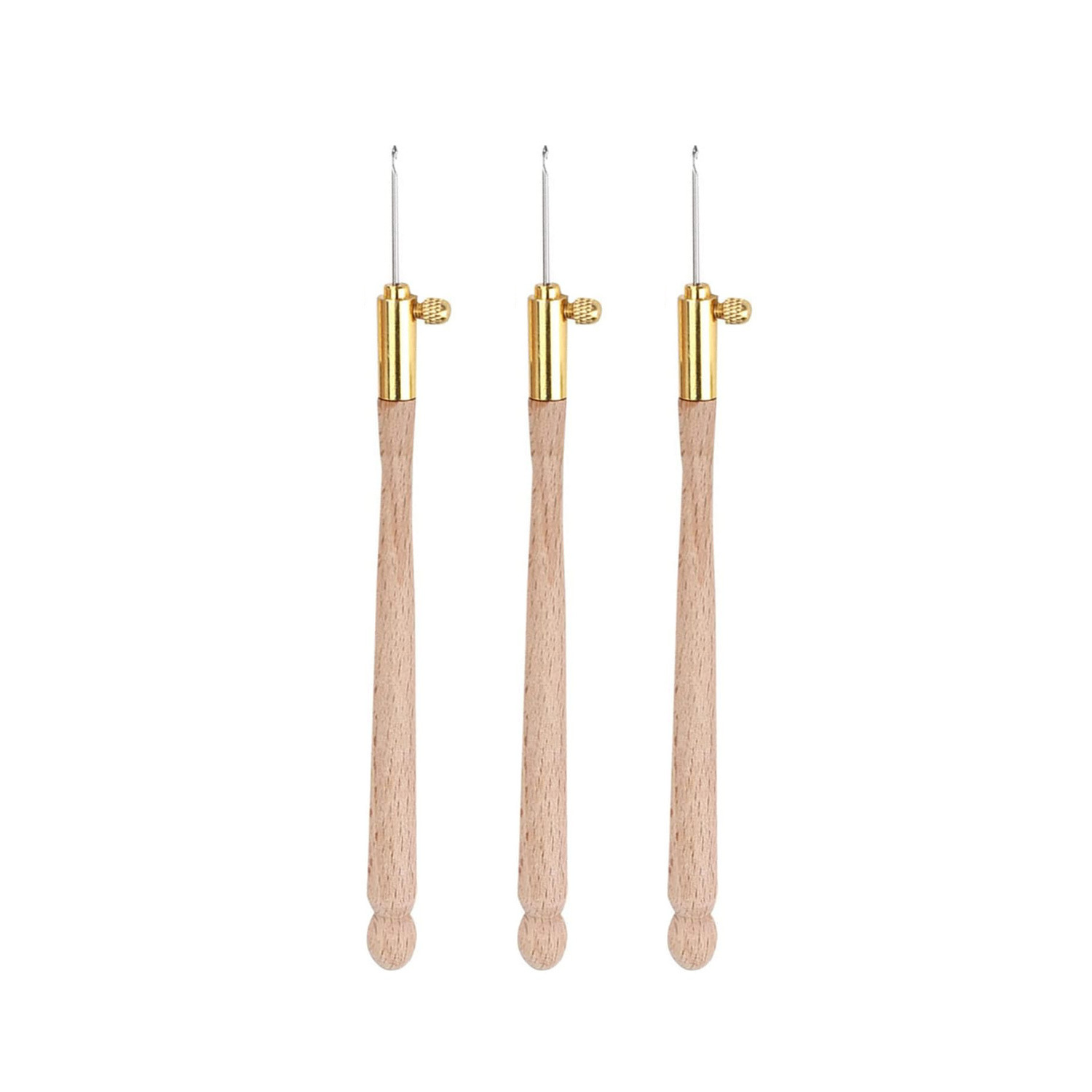 Multi-Specification Replaceable Hook Head French Embroider Beech Crochet Handmade Embroider Reverse Embroider Tool Crochet Tool Set