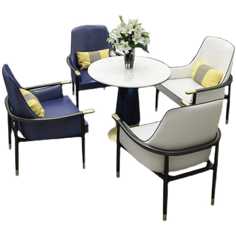 Sales Office Negotiation Table and Chairs, Light Luxury Modern One Table and Four Chairs, Hotel Lobby Reception, New Chinese Style Combination