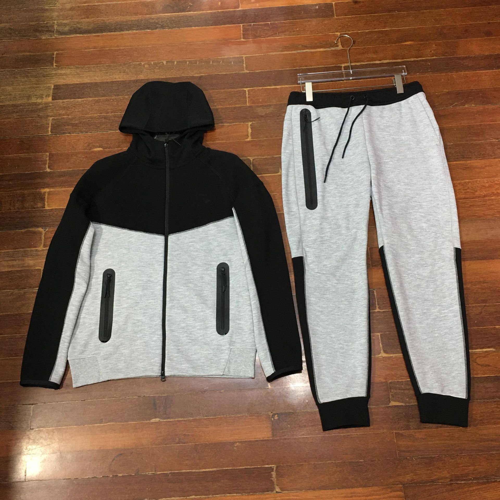 Spring and Autumn 2024 New Sports suit Men's Knitted Casual Hooded Cardigan 922 Jacket and 002 Sweatpants