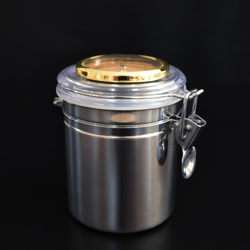 Нержавеющая сталь, банка для сигар, с гигрометром, увлажнитель для сигар, золотой и серебряный гигрометр