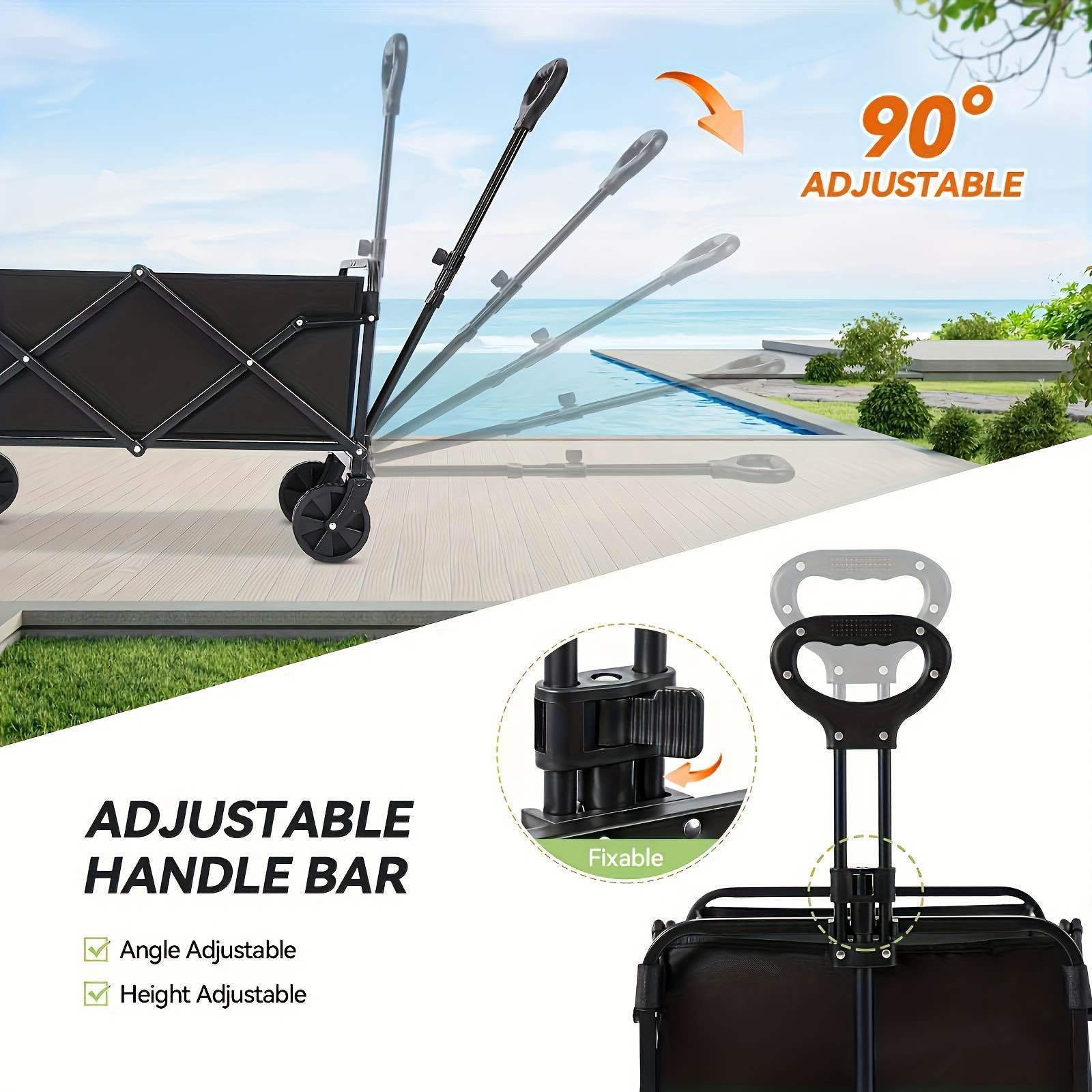 2025 New Cross-Border Dropshipping 1 Piece Foldable Carriage Pet Cart Beach Cart Cross-Border Dropshipping