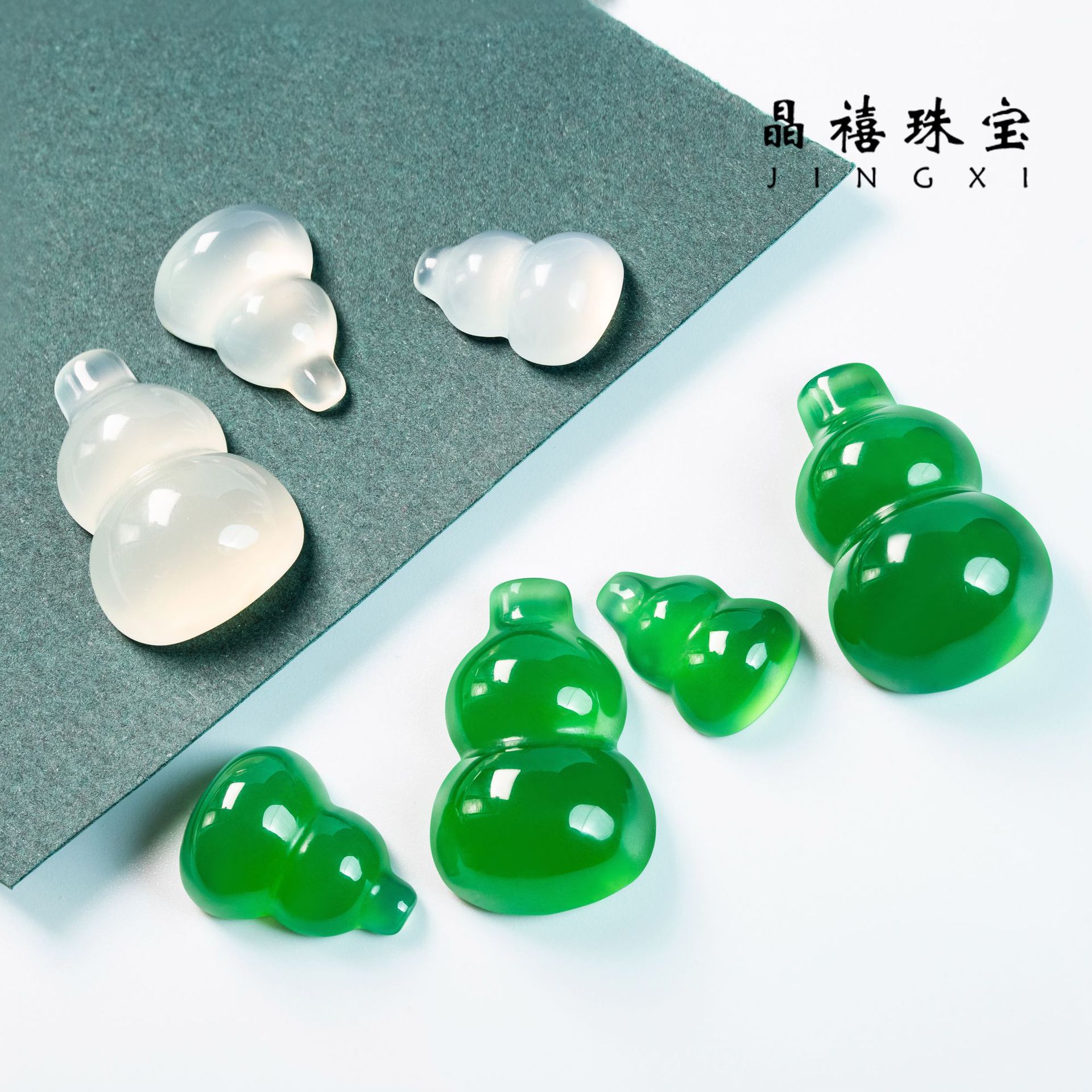 Green Agate White Agate Chalcedony Flat Gourd DIY Jewelry Pendant Earrings Hanging Accessories Red Agate
