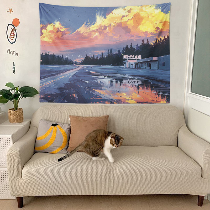 Nordic ins Room Decoration Tapestries Customized Internet Celebrity Live Birthday Background Wall Cloth Dormitory Bedside Hanging Cloth Cross-Border