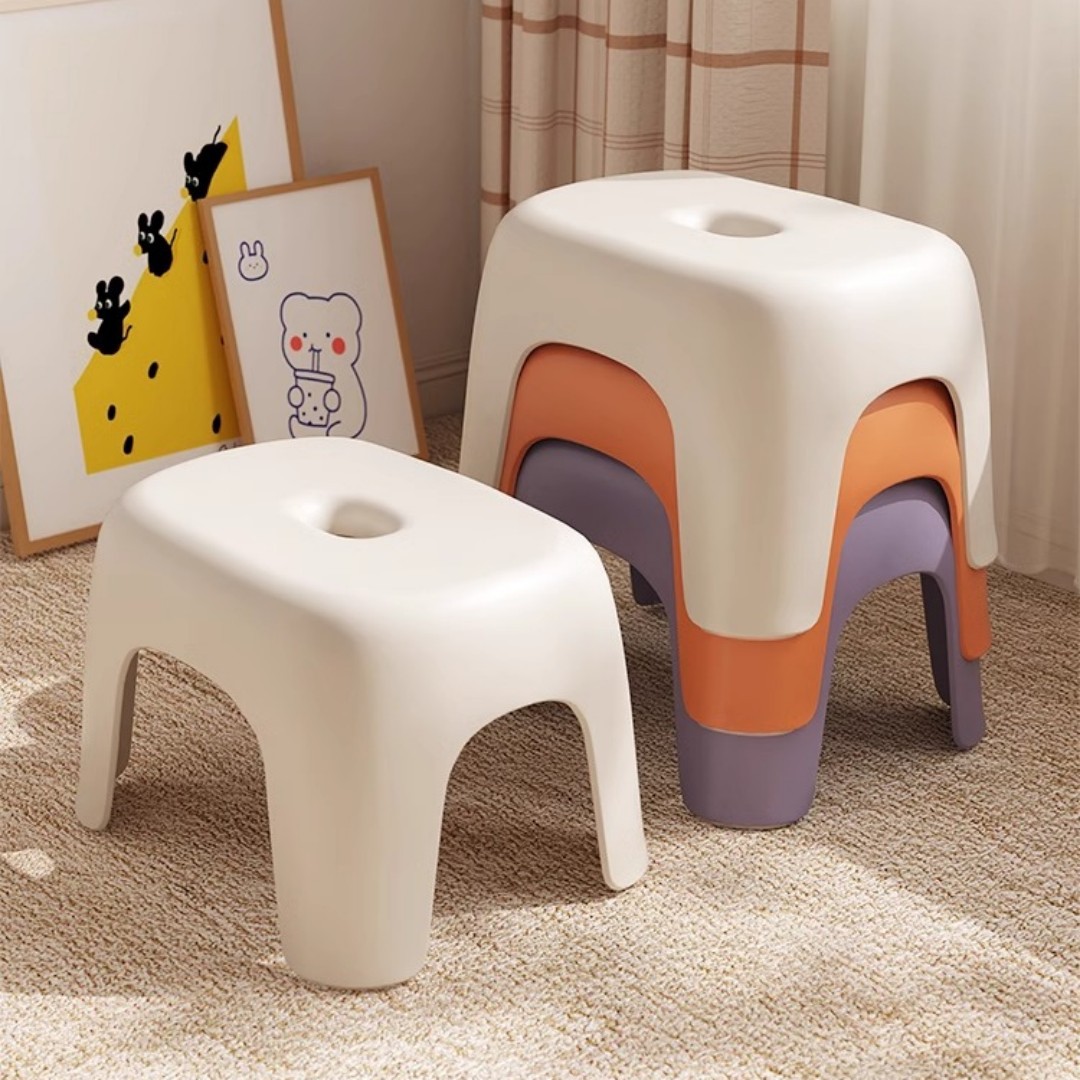 Низкий табурет для дома, детский толстый пластиковый табурет, нескользящий табурет для ванной, малый пуф для смены обуви