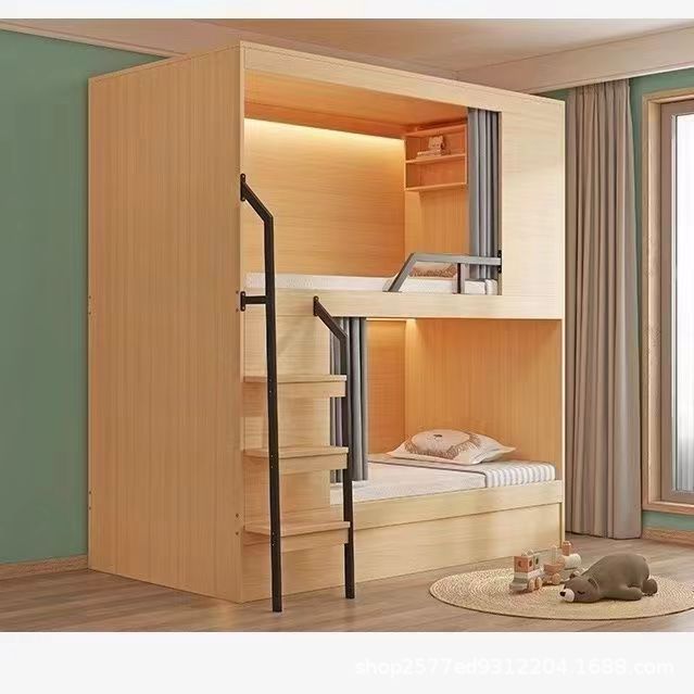 Bunk Bed Space Capsule Hotel Loft Bed Gaming Bunk Bed Apartment Bed Home Modern Minimalist Style
