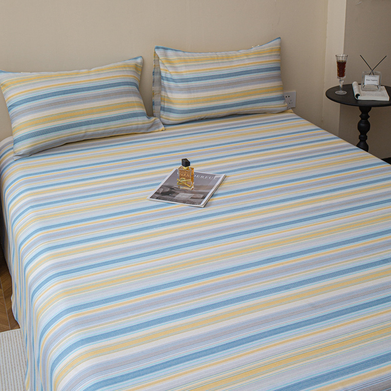 Wholesale Summer Raw Cotton Thickened Old Coarse Cloth Mat Three-Piece Set Traditional Old-Fashioned Mat Machine Washable Bed Sheet Air-Conditioned Mat