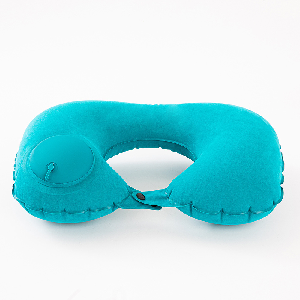 Factory Direct Sales Inflatable U-Shaped Pillow Travel Portable Neck Pillow Press Automatic Inflatable Pillow Travel Stowable Neck Pillow