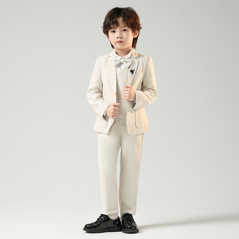 Boys' Suit Dress Autumn and Winter New British Solid Color Small Suit Boys Piano Host Activity Performance suit