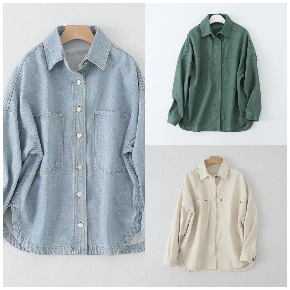 Amazon 2025 Spring and Autumn New Products European and American Cross-Border Women's Urban Casual Washed Denim Shirt Jacket M2