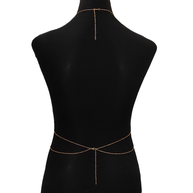Cross-border European and American accessories women's double-layer fashion alloy plating body chain one-piece chain body chain waist chain wholesale