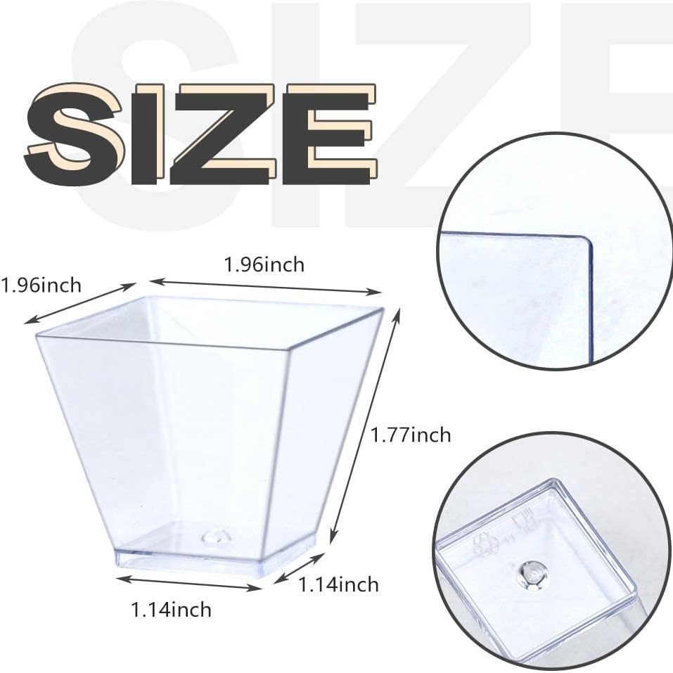 Disposable transparent creative jelly dessert table mousse cup portable mini square plastic cup factory wholesale