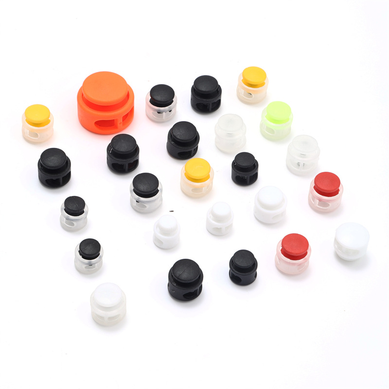 Lazy-free round double-hole shoelace buckle pig nose bread adjustable buckle shoelace buckle spring buckle