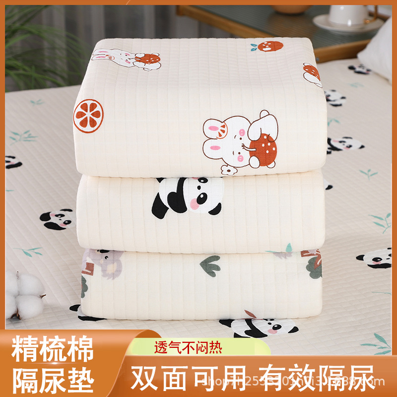 Менструальная прокладка для женщин из гребенного хлопка, нескользящая, washable, с мультяшным рисунком