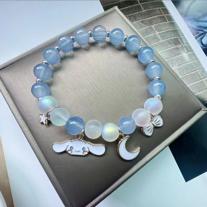 Sanrio melody primary school students hand beaded crystal bracelet ins niche design jewelry 520 gift for girls